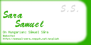 sara samuel business card