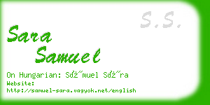 sara samuel business card